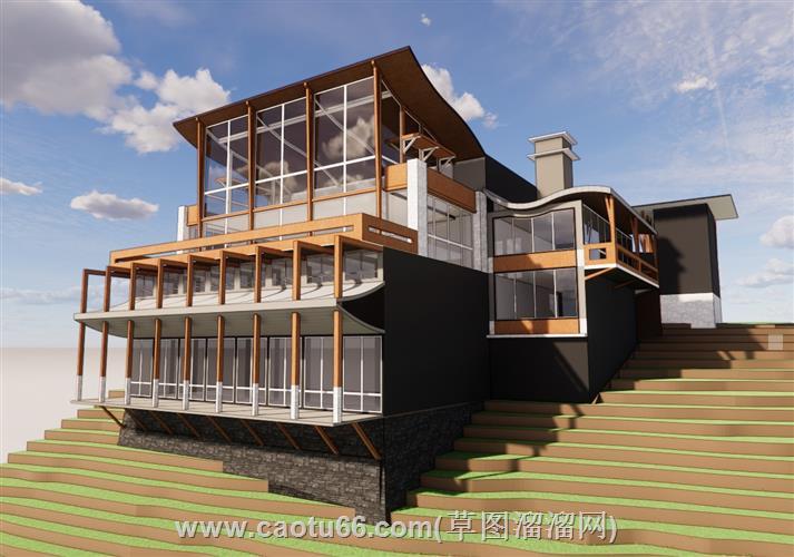 山地房屋住宅别墅su模型