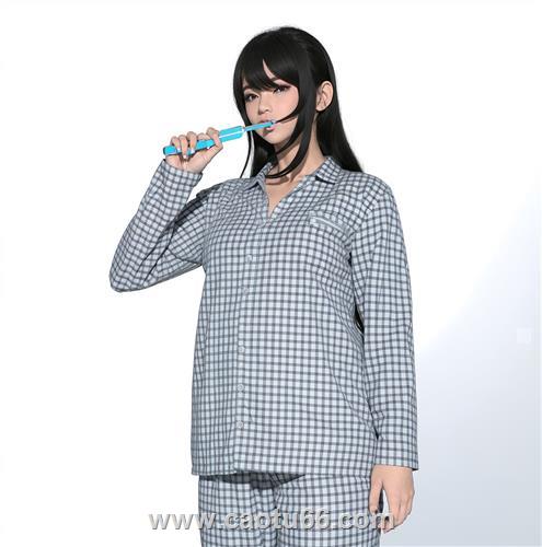 刷牙女生人物su模型