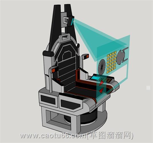 未来科技舰长座椅投屏su模型