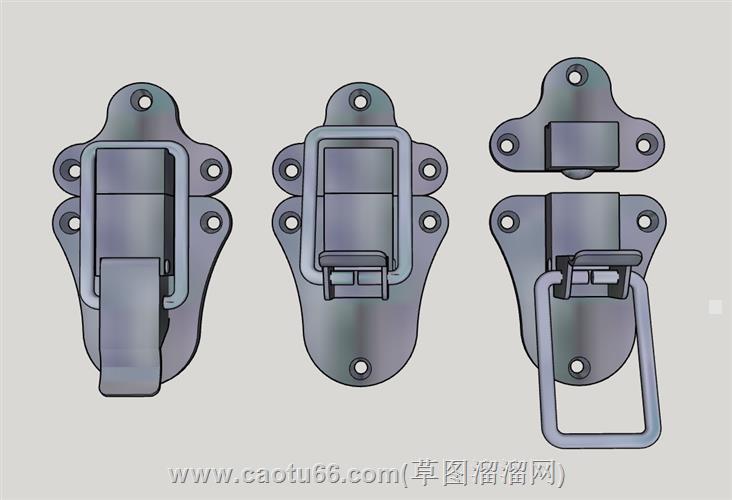 箱包锁扣皮箱锁su模型