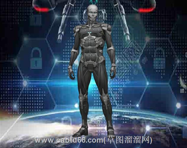 金属机器人战士su模型