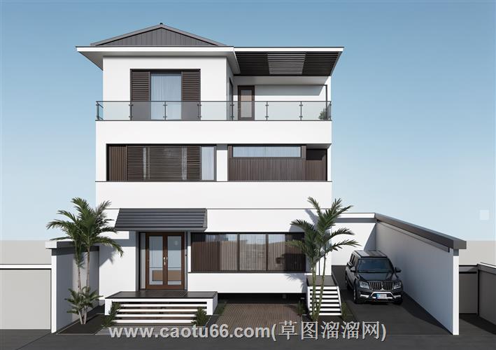 现代三层独栋别墅su模型