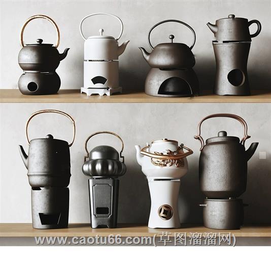 围炉茶壶茶炉风炉su模型