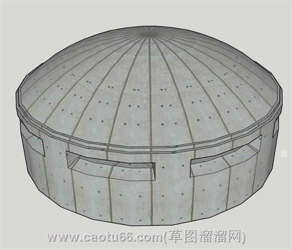地穴地堡碉堡掩体su模型