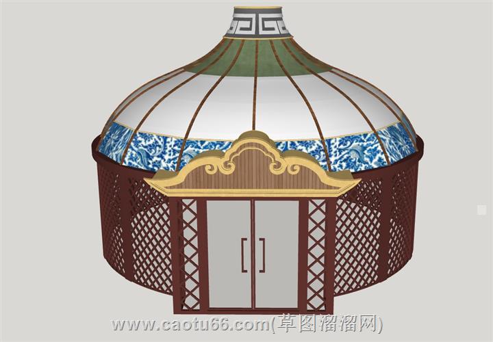 蒙古族蒙古包skp模型