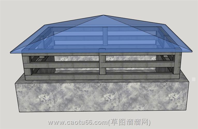 通风井采光井的su模型