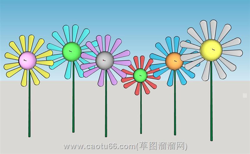花朵鲜花彩花su模型