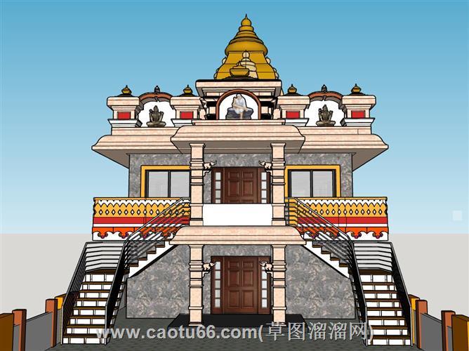 藏式寺庙建筑su模型