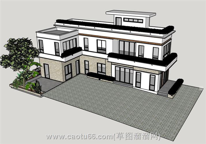 两层建筑住宅su模型