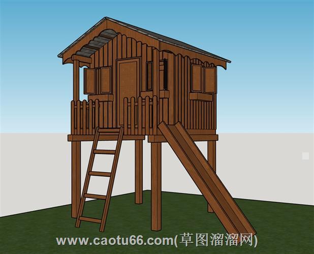 高脚木屋的su模型
