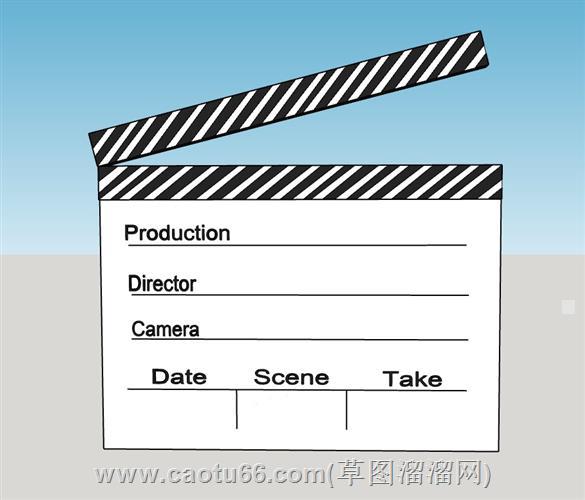 拍戏开始那个场记板打板su模型