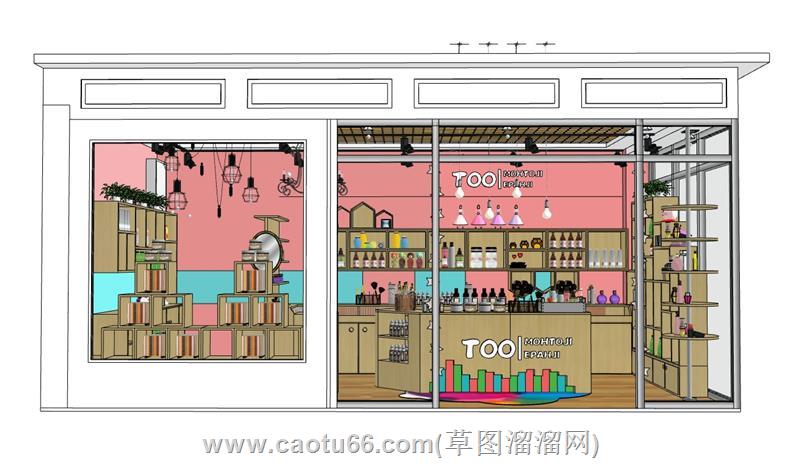 化妆品店商店su模型