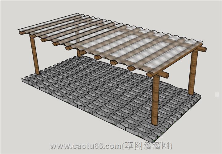 透明棚挡棚su模型