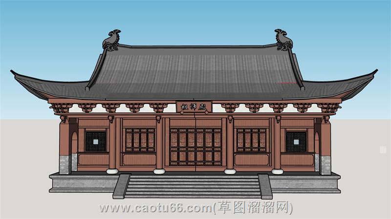 太极殿祖师殿古建寺庙su模型