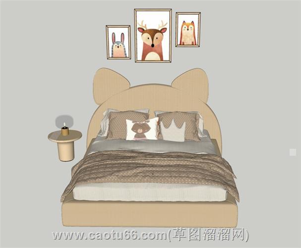 猫耳床铺su模型
