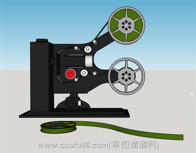 电影放映机胶卷su模型
