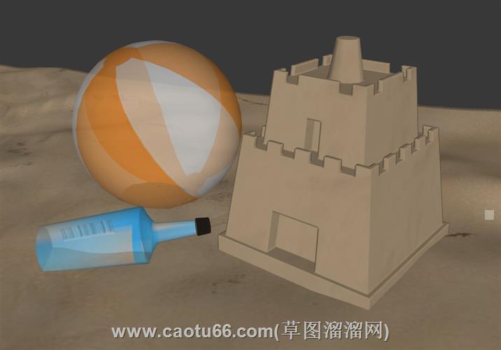儿童沙雕沙堆城堡su模型
