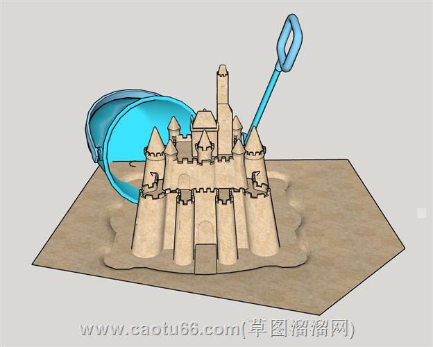 儿童沙雕沙堡沙堆su模型