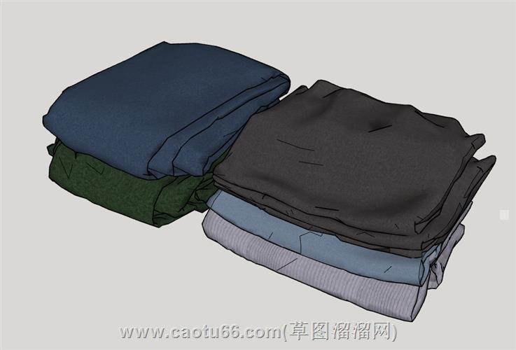 衣服堆服装su模型