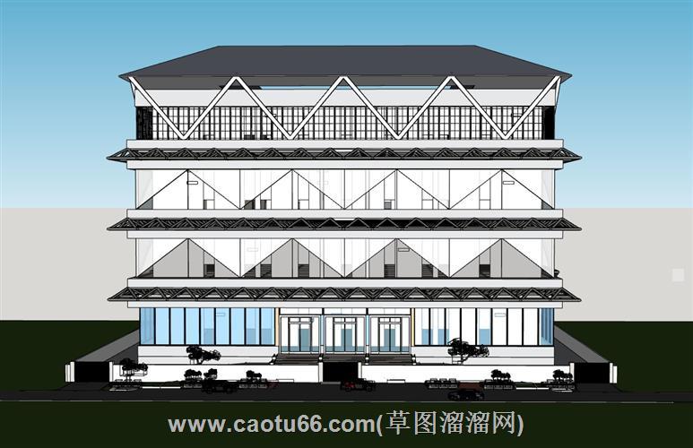 展览馆博物馆建筑su模型