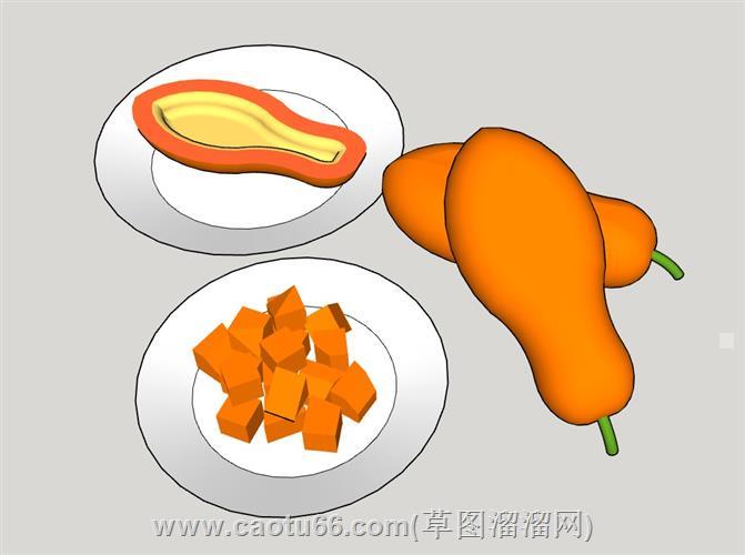 餐盘上的木瓜食物