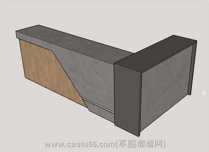 L形状的接待台前台柜su模型