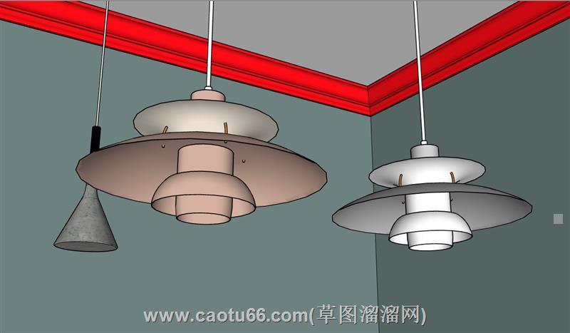 工业风loft吊灯su模型