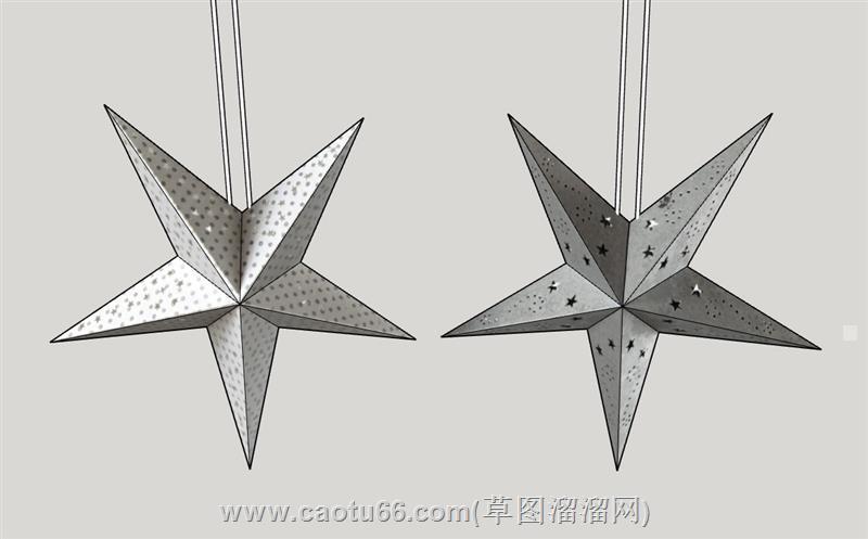 五角星装饰吊饰su模型
