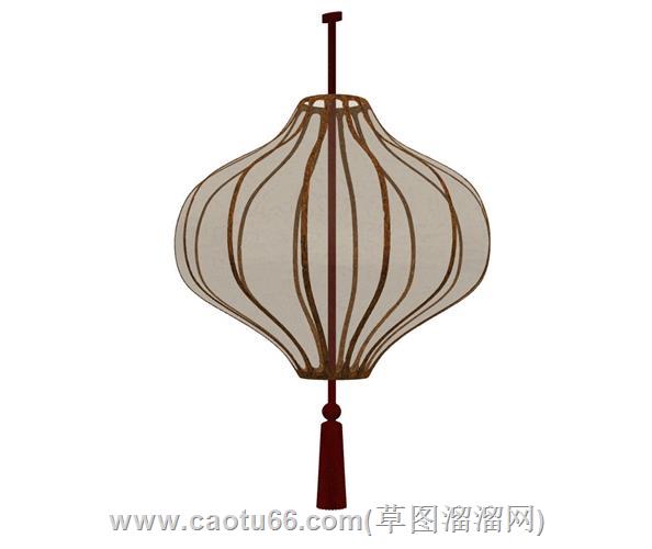 竹编吊灯灯笼su模型