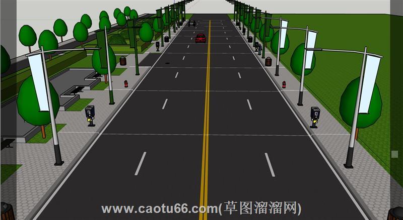 市政道路路灯su模型