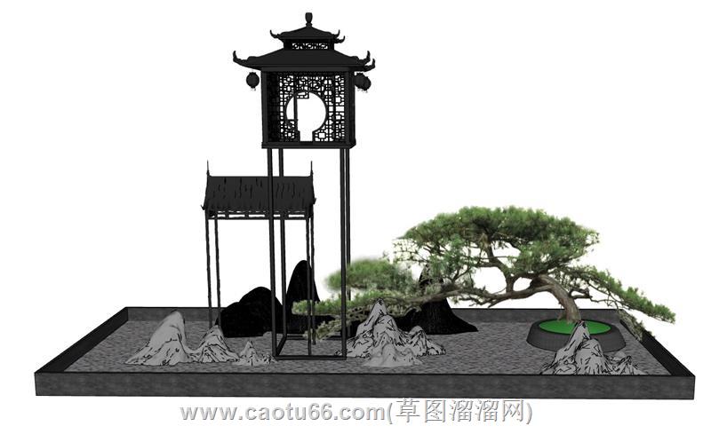 庭院小品景观su模型