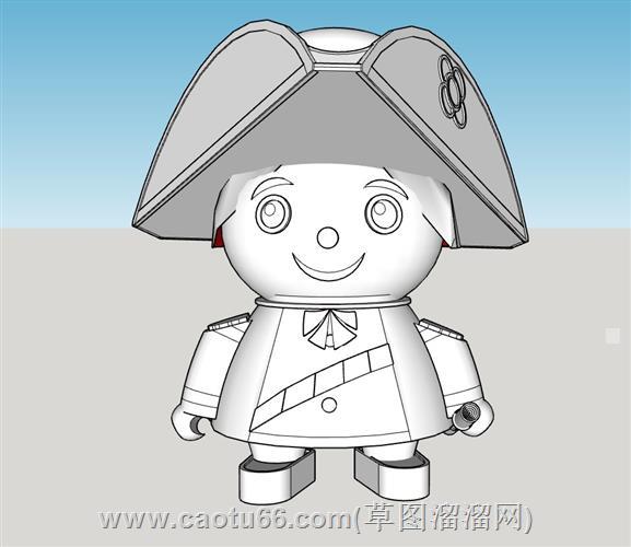 海盗公仔摆件su模型