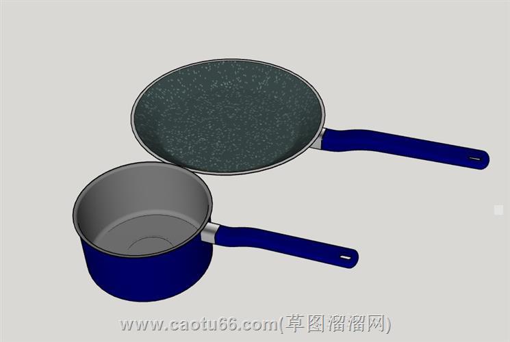 平底锅炒菜锅头su模型