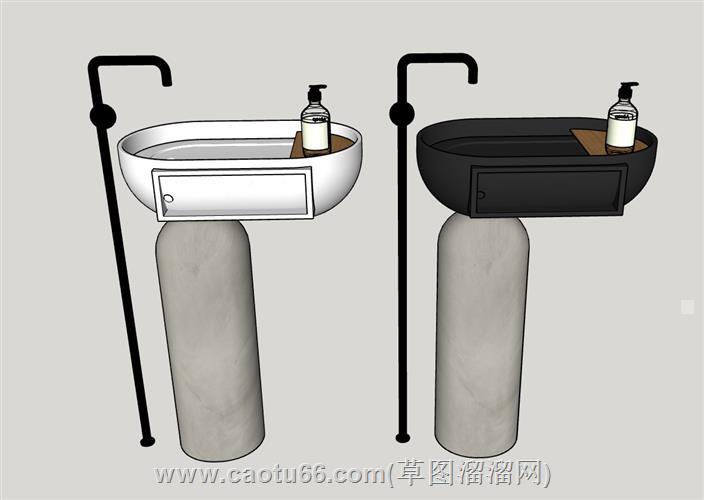 洗手池台盆的su模型