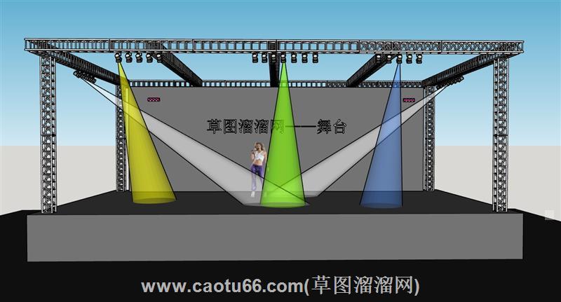 上场灯光桁架舞台su模型