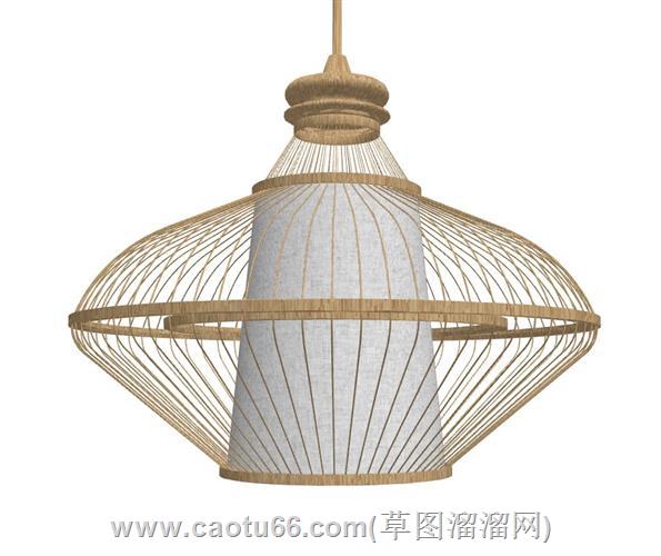 竹编吊灯草图模型