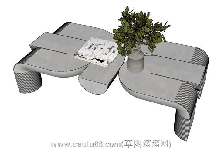 咖啡桌茶几草图模型