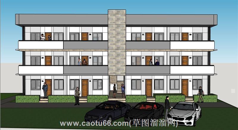 公寓招待所建筑模型