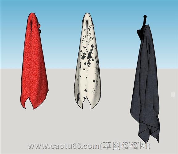 挂钩毛巾模型