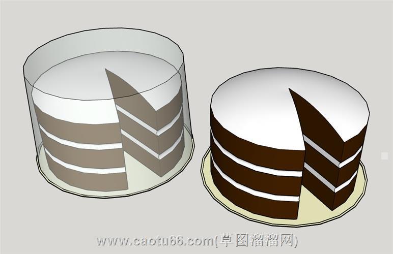 切开的蛋糕模型