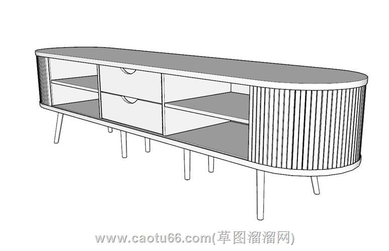 白模电视柜模型