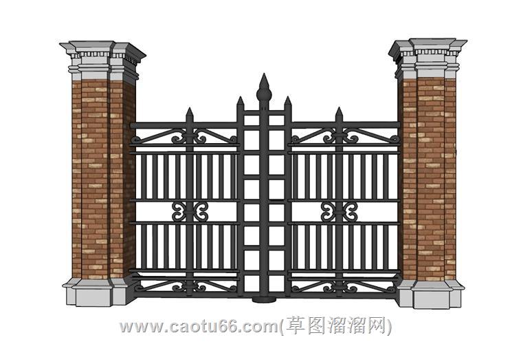 欧式铁艺大门模型