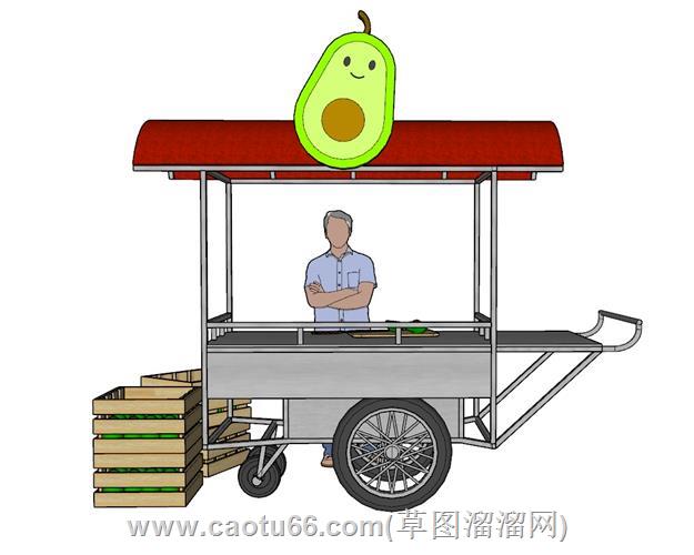 水果车摊位su免费素材库