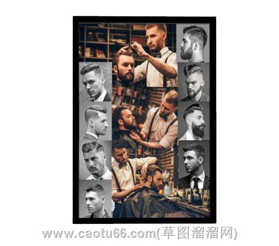 美发店发廊发型画草图模型