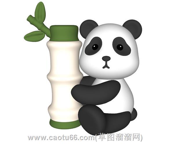熊猫灯竹子模型