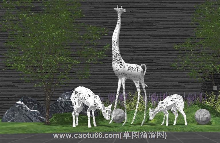 景观雕塑长颈鹿月球灯模型