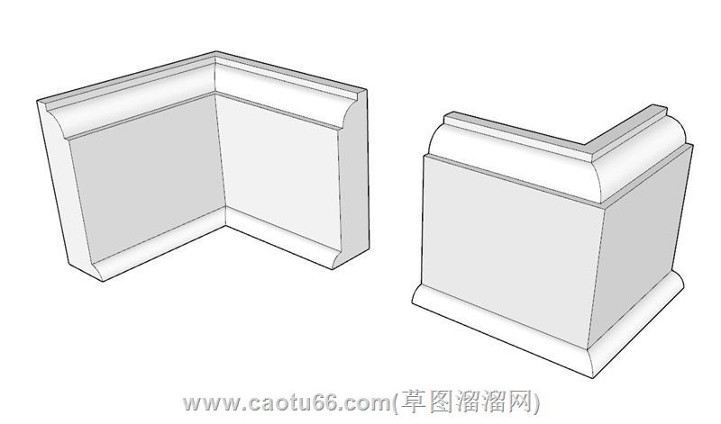 转弯踢脚板踢脚线模型