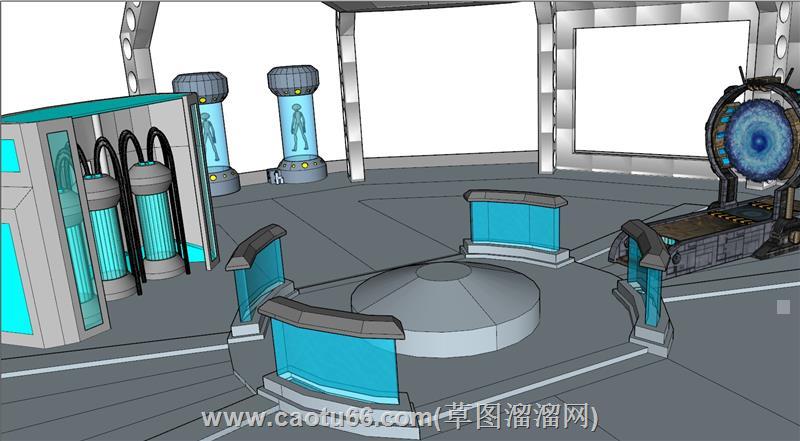 科幻外星人传送繁殖基地模型