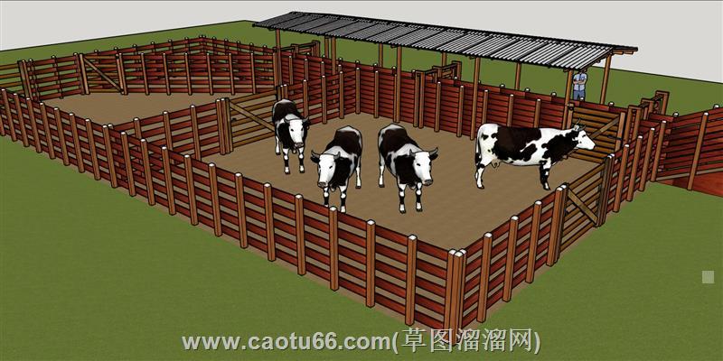 奶牛畜牧牛圈模型