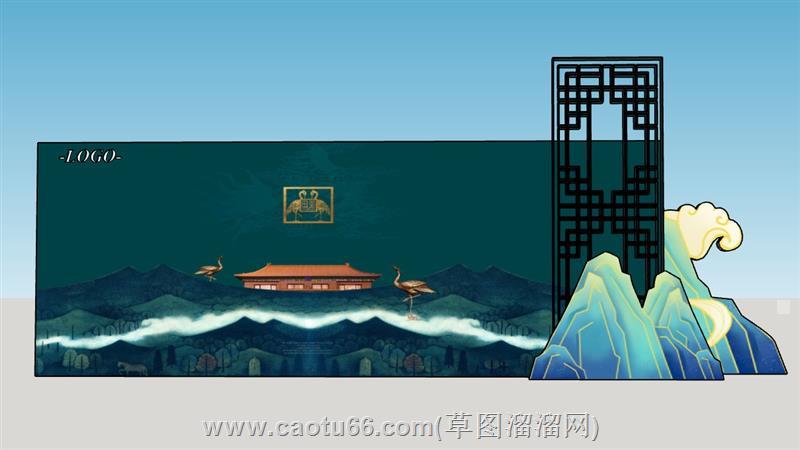 美陈装饰背板模型